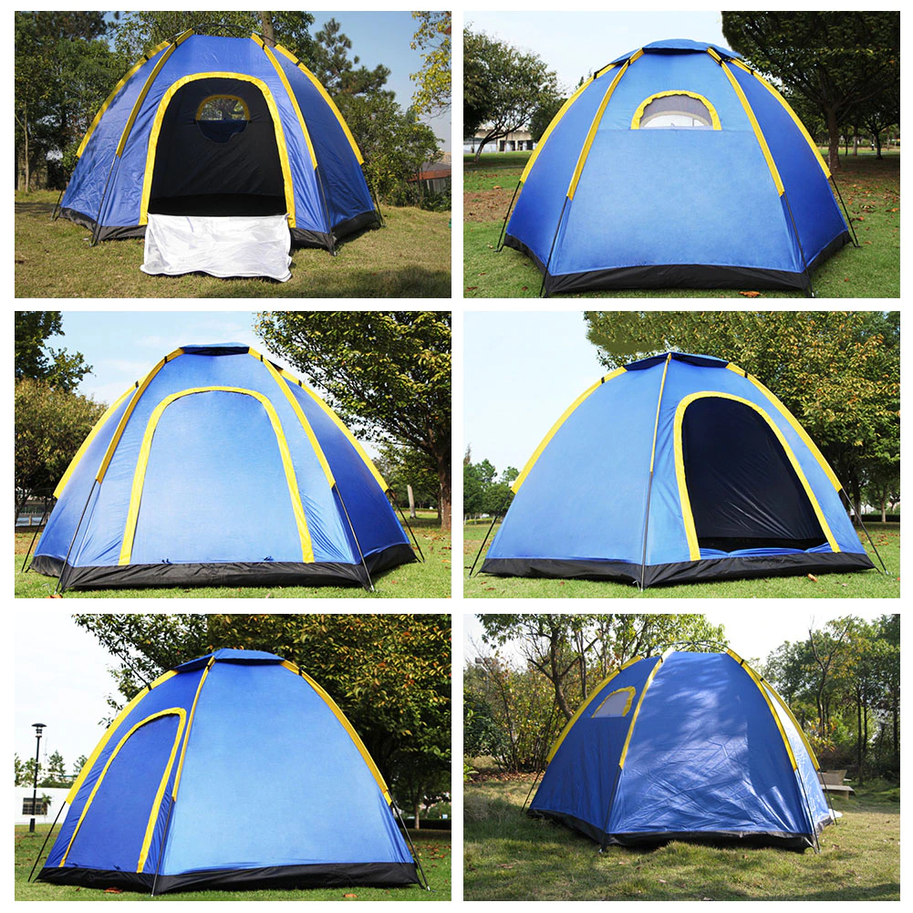 Cheap Goat Tents 240*210*130cm 3 5 People Camping Hexagonal Tent Outdoor Waterproof Durable Travel Tentage Tents 